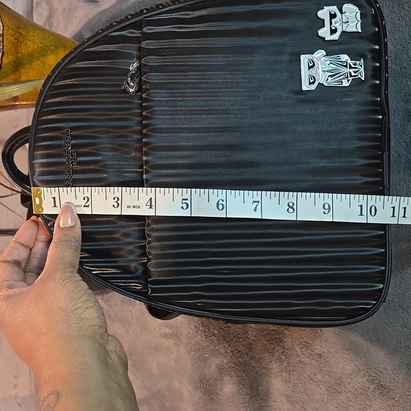 Stunning Karl Lagerfeld Black Backpack with Character Accents NWT - Picture 11 of 11